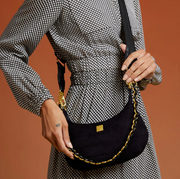 Think Royln Mini Moon Luxe Suede Bag