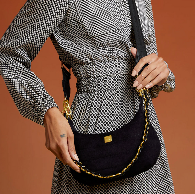 Think Royln Mini Moon Luxe Suede Bag
