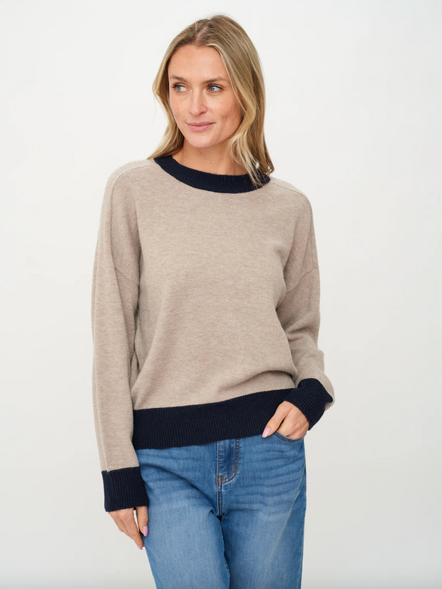 Dylan Colorblock Trim Sweater
