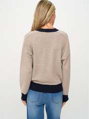 Dylan Colorblock Trim Sweater