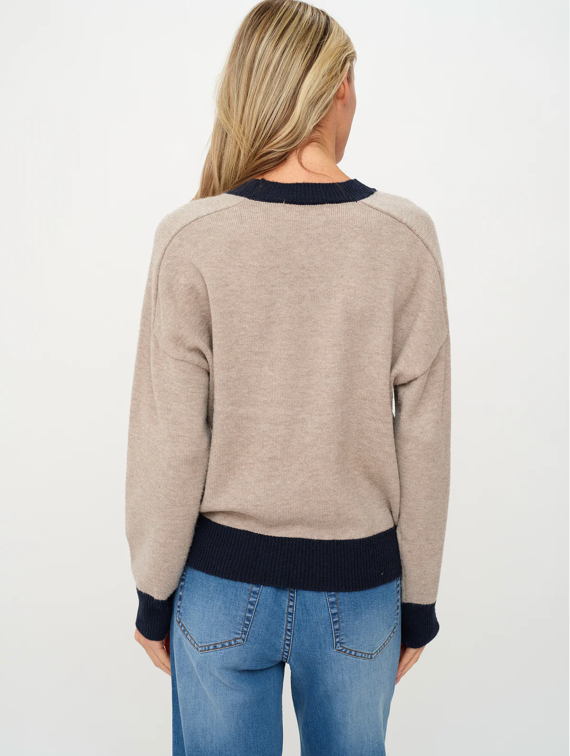 Dylan Colorblock Trim Sweater