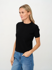 Carsyn Ribbed Short Sleeve Sweater