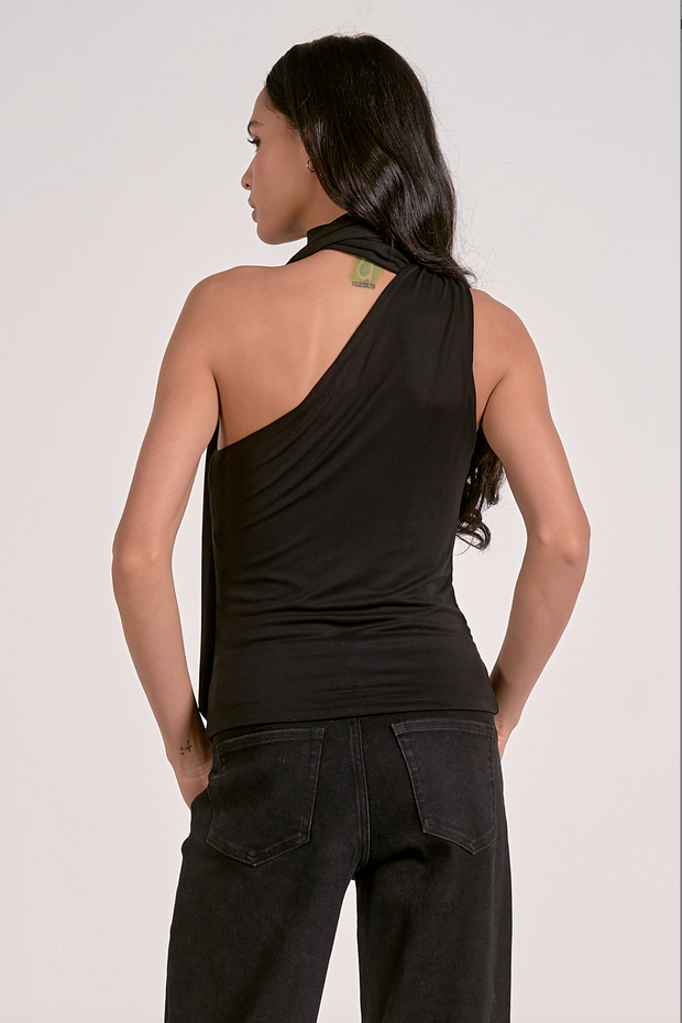 Nicolas One Shoulder Sleeveless Wrap Top