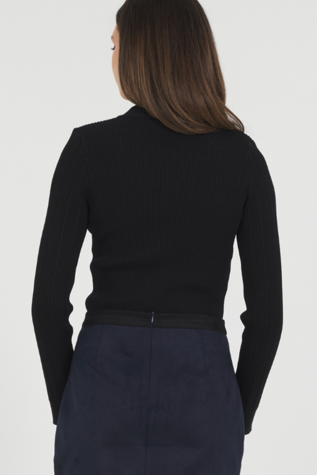 Fitted Cardigan with Gold Snaps