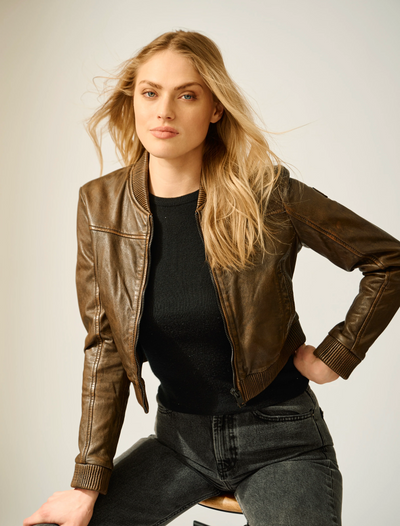 Kamaryn Leather Bomber Jacket