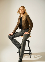 Kamaryn Leather Bomber Jacket