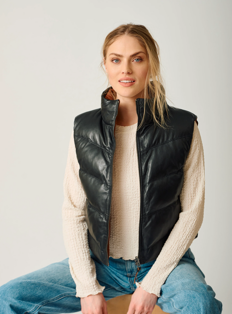 Ellen Reversible Leather Vest
