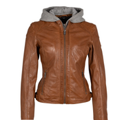 Alice Leather Jacket with Removable Hoodie
