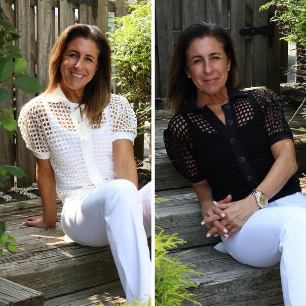 Pia Short Sleeve Crochet Cardigan