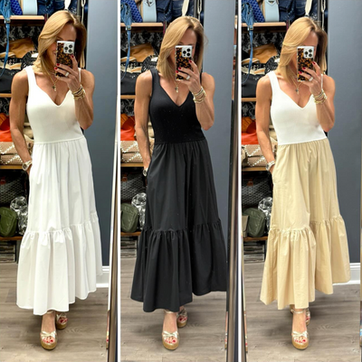 Reno Mixed Media Maxi Tank Dress