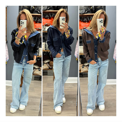 Frankie Denim Trim Cardigan