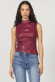 The Meg Faux Leather Top