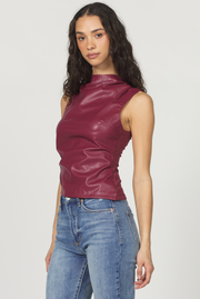 The Meg Faux Leather Top