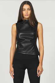 The Meg Faux Leather Top