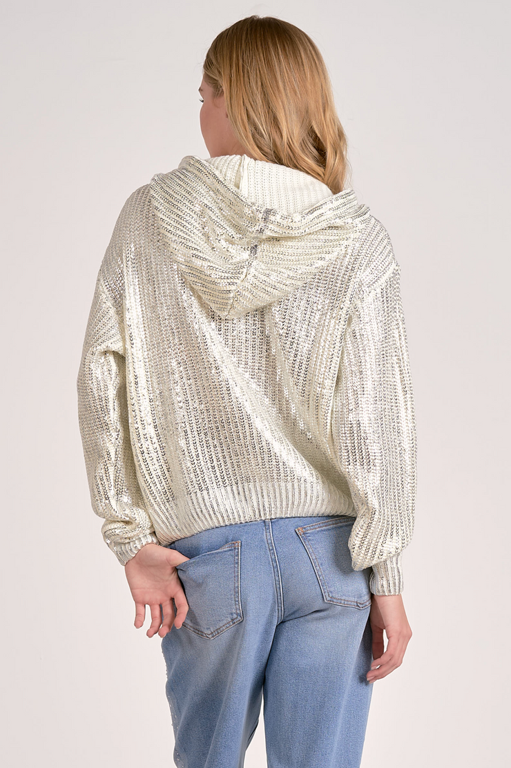 Farrah Metallic Hoodie Sweater