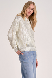 Farrah Metallic Hoodie Sweater