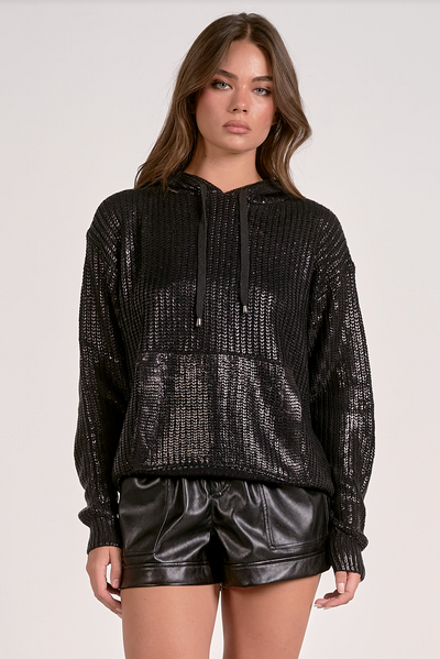 Farrah Metallic Hoodie Sweater