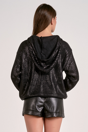 Farrah Metallic Hoodie Sweater