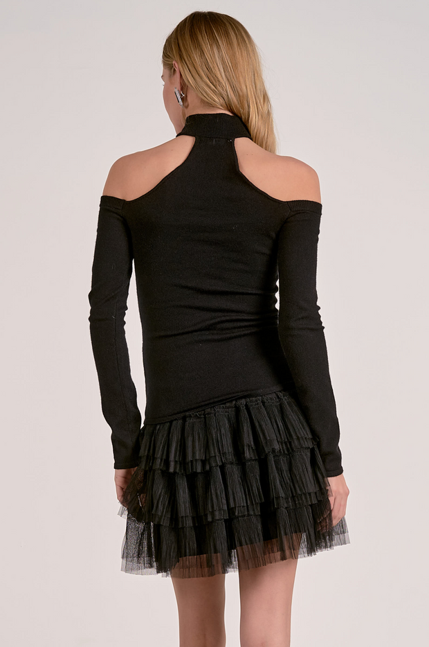 Taylor Off the Shoulder Choker Sweater
