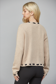 Ribbon Trimmed Cardigan