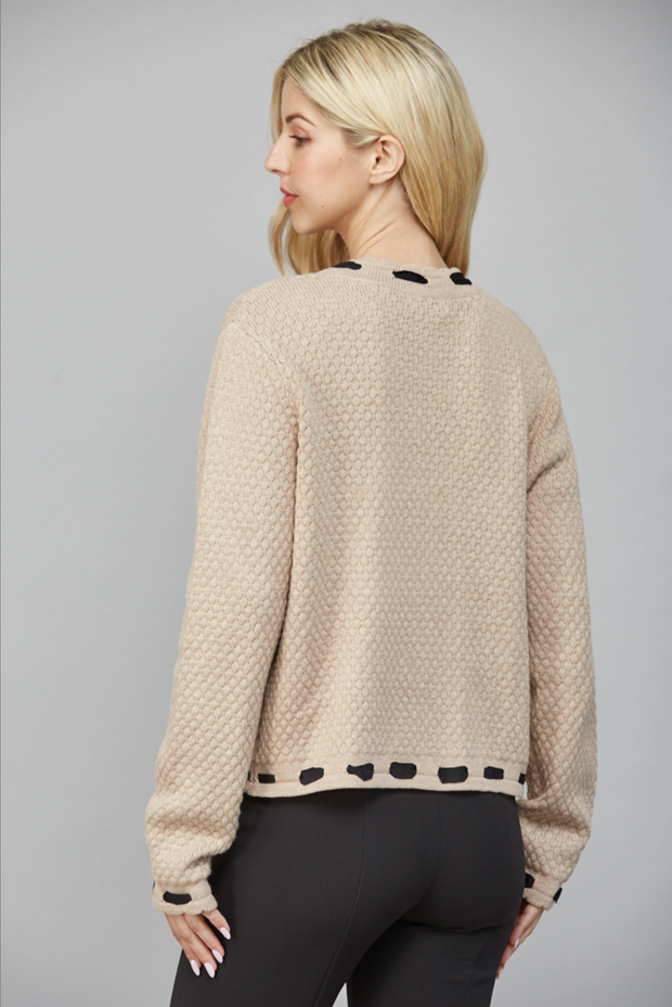 Ribbon Trimmed Cardigan