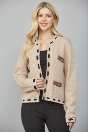 Ribbon Trimmed Cardigan