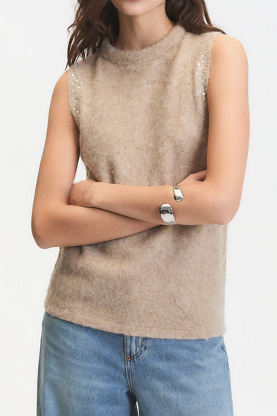 Myles Rhinestone Embellished Sweater Vest