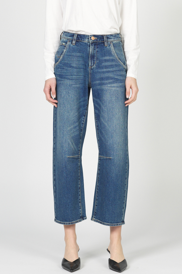 Teddi Barrel Leg Jeans - Blue