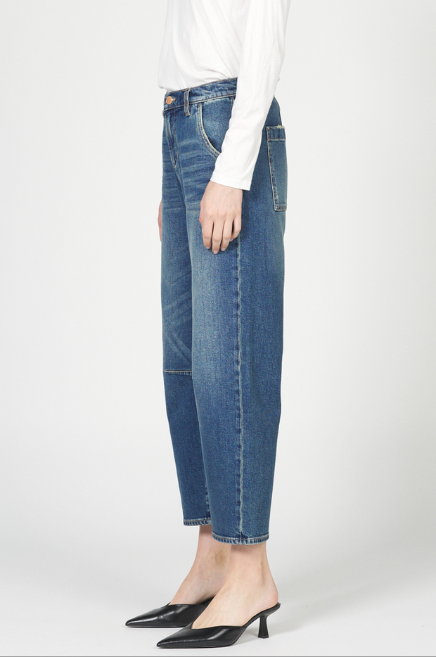 Teddi Barrel Leg Jeans - Blue