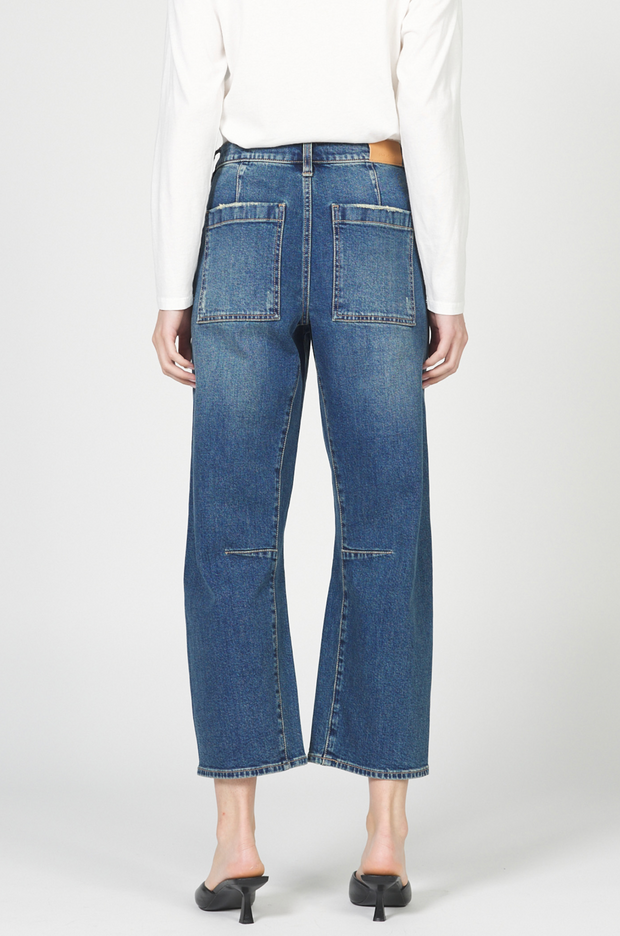 Teddi Barrel Leg Jeans - Blue