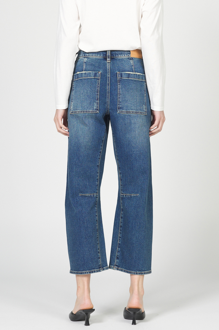 Teddi Barrel Leg Jeans - Blue