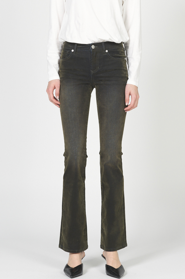 Jax Olive Mid Rise Bootcut Jean