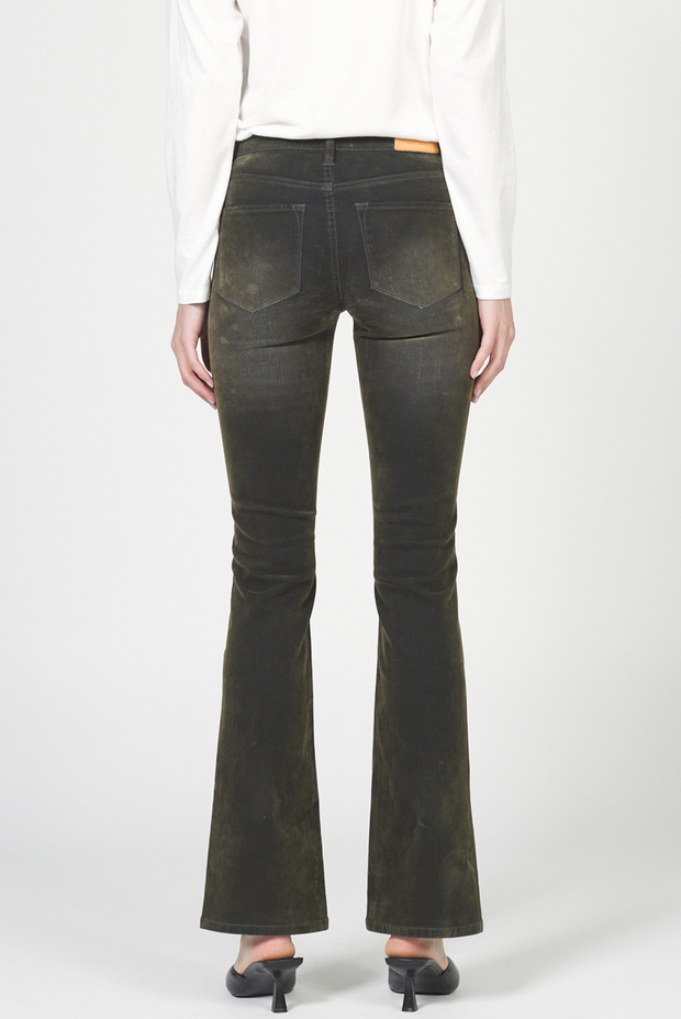 Jax Olive Mid Rise Bootcut Jean