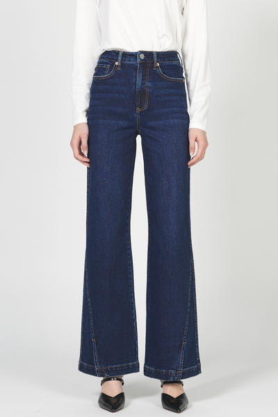 Fiona High Rise Wide Leg Jean - Dark Denim