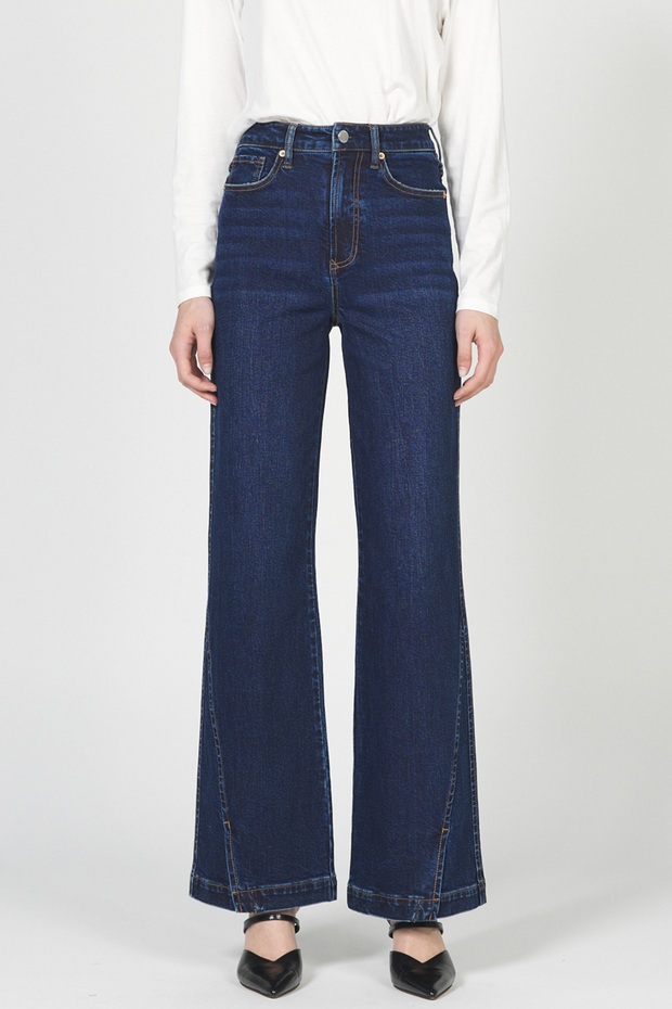 Fiona High Rise Wide Leg Jean - Dark Denim