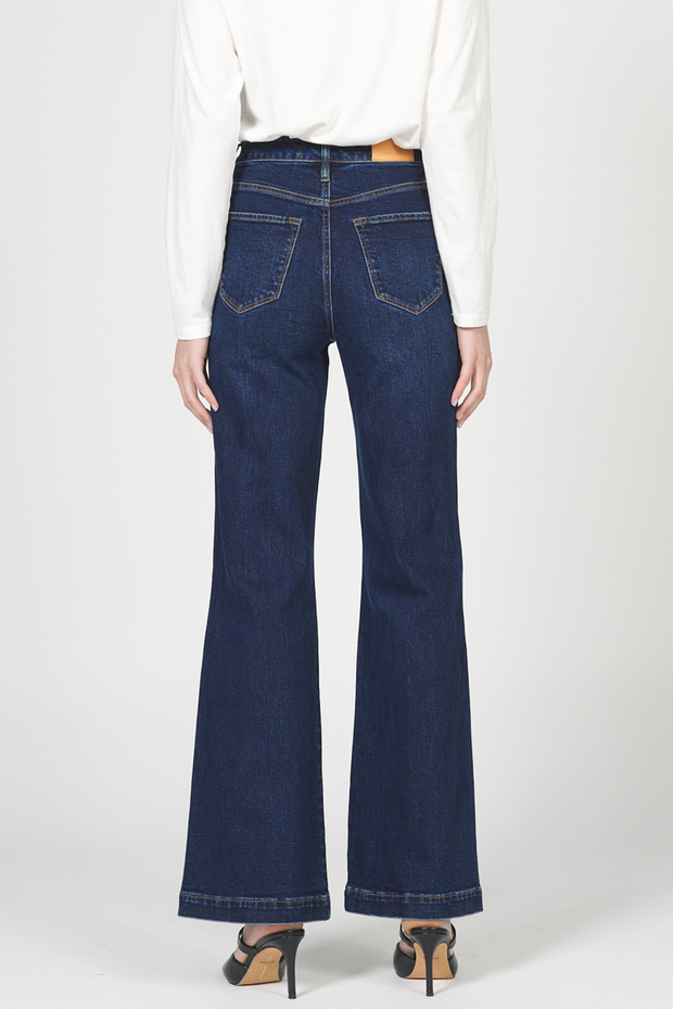 Fiona High Rise Wide Leg Jean - Dark Denim