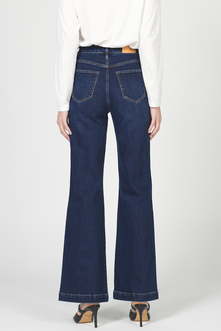Fiona High Rise Wide Leg Jean - Dark Denim