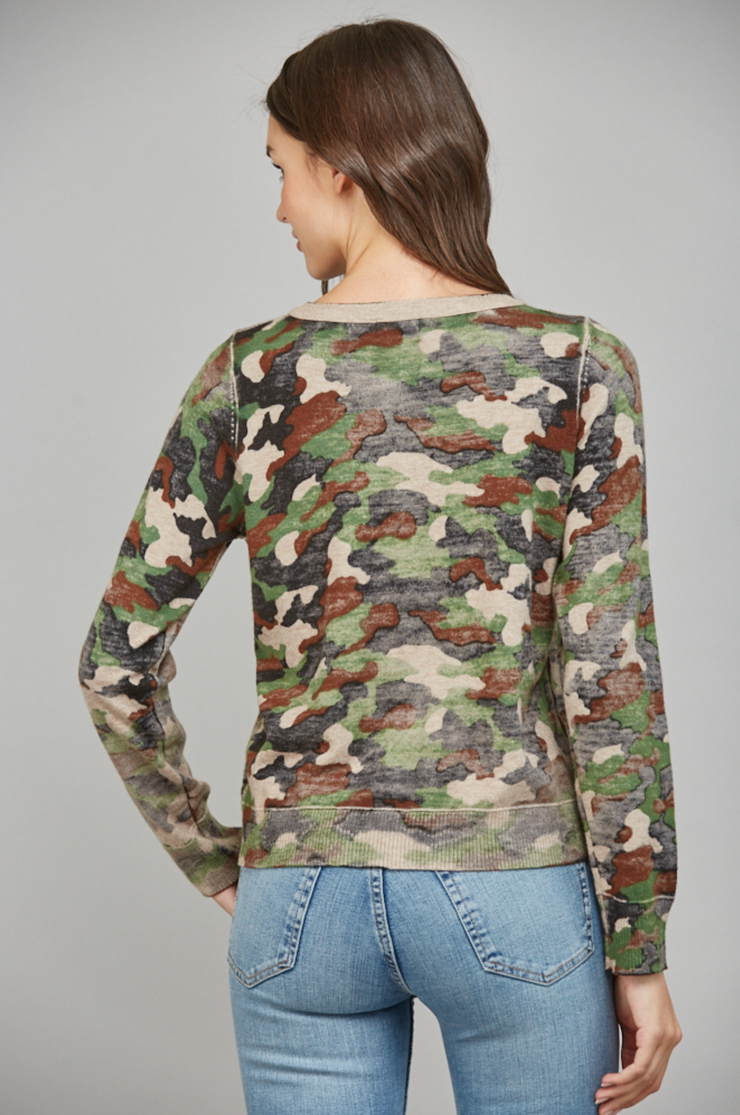 Faded Camo Cardigan