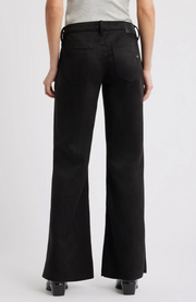 Mia Faux Suede Comfort Low Rise Flare Pants - Black