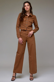 Tawney Wash Tapered Button Up Shirt Jacket