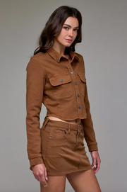 Tawney Wash Tapered Button Up Shirt Jacket