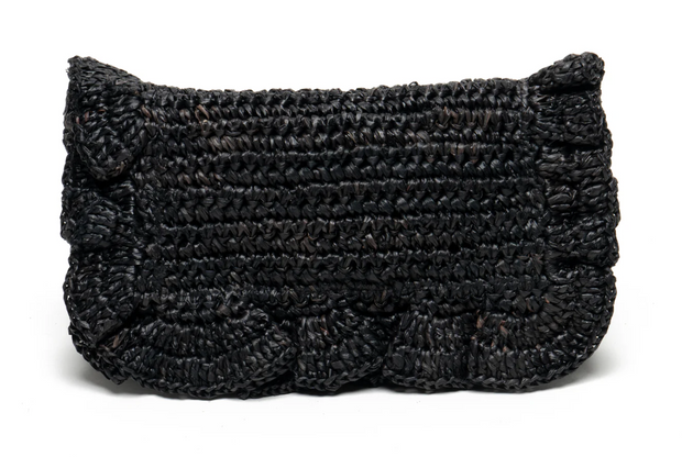 Riwana Raffia Ruffle Clutch
