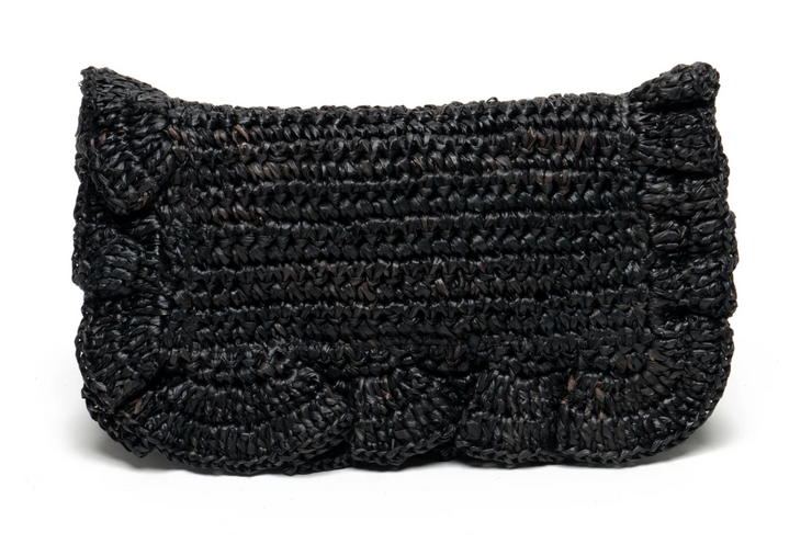 Riwana Raffia Ruffle Clutch