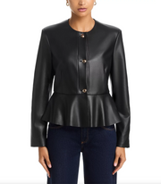 Viv Faux Leather Peplum Jacket