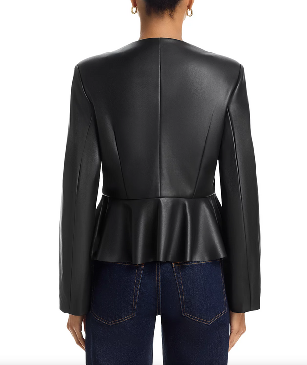 Viv Faux Leather Peplum Jacket