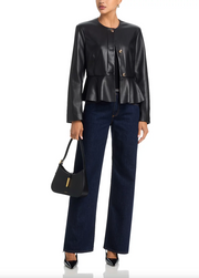 Viv Faux Leather Peplum Jacket
