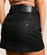 Peyton Low Rise Micro Mini Skirt - Black Coated