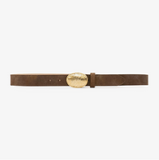 Textured Buckle Leather Belt