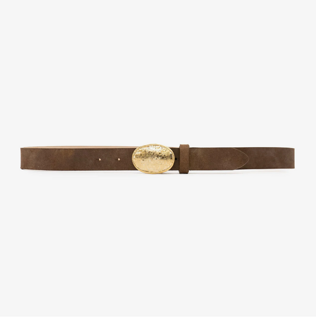 Textured Buckle Leather Belt