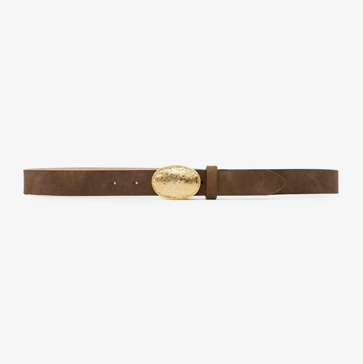 Textured Buckle Leather Belt
